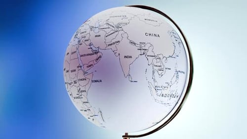 Rotating Earth Globe Approaches Poland