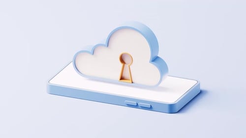 Cloud computing with security lock on mobile phone