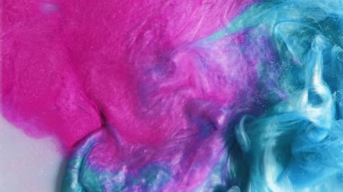 Colorful Paints Mixing in Abstract Motion