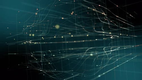 Abstract Data Flowing Lines and Connecting Dots Background
