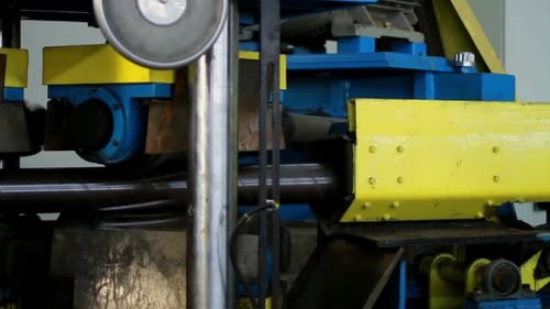 Tube Rolling Machine At The Factory/Production Process At Plant/Production Line At Manufacturing ...