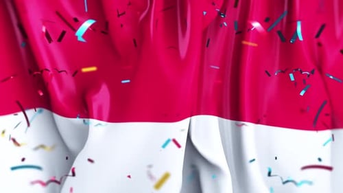 Monaco Confetti Waving Flag Independence Day