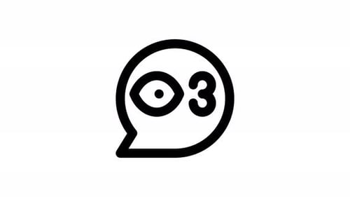 Animated Minimalist Message Icon with Eye and Number 3
