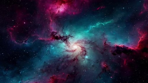 Vibrant Nebula and Stars Swirling Space Background Animation