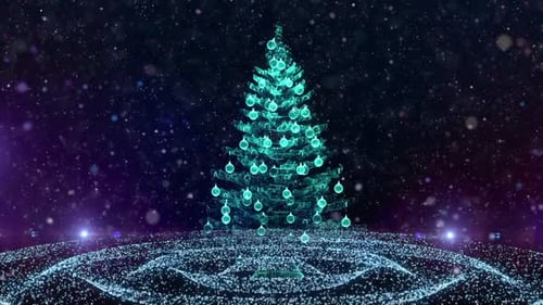 Futuristic Glowing Christmas Tree Particle Animation