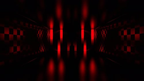 Red Industrial Light Tunnel Techno Background Vj Loop In 4K