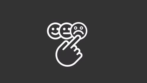 Animated Sad Emotion White Line Icon