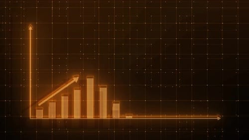 Business Graph Chart Bar Growth Report Animation Brown Color