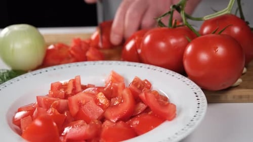 Chef Chopping Tomatoes