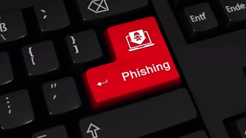 Movimiento de rotación de phishing en el botón del teclado de