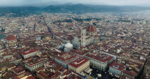 Aerial View Cityscape Florence Cathedral of Saint Mary of the Flower Italy