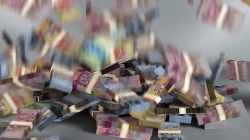 Bahamas Money - Dollar Stacked Money Falling - Bahamian Currency