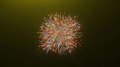 Illuminated lines flying in different directions