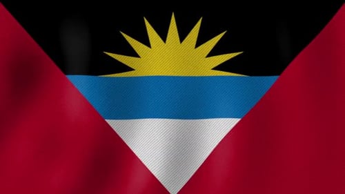 Antigua and Barbuda National Flag Waving Seamless Loop