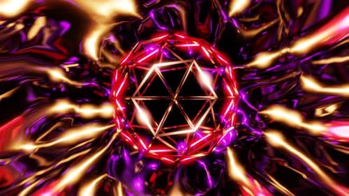 Energie, brillante Kugel in Lichtströmen, VJ Loop, 3D-Hintergrund