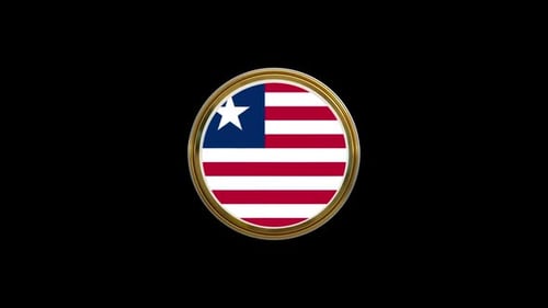 Schleifenanimation mit kreisförmigen Flaggensymbolen von Liberia