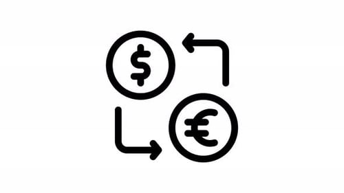 Dollar and Euro Currency Exchange Flat Design Animation