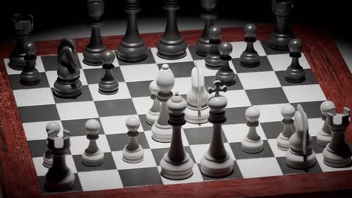 Chessboard with Chess Pieces, Ready to Play