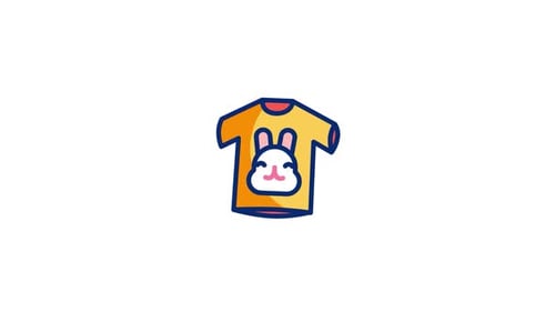 Animated Cartoon T-Shirt with Cute Rabbit Face