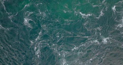 Overhead View Of Whirlpools In Saltstraumen, Nordland, Norway. Aerial Drone Shot