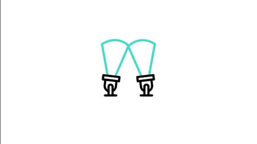 Animated Stage Spotlights Icon with Flat Design Style