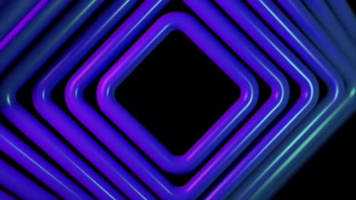 Smooth Rotation of the Background of Squares Shapes on a Isolated Black Background