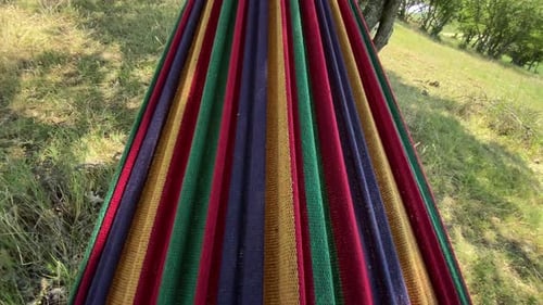 Close-up of a hammock Outdoors in the forest