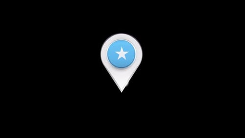 3D Animated Somalia Flag Location Pin