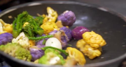 Colorful Vegetables Cooking in Skillet Appetizer