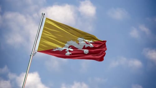 Drapeau réaliste du Bhoutan