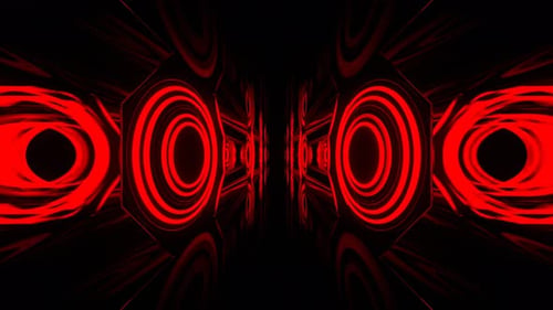 Pink Neon Flashing Rings In Reverse Tunnel Background Vj Loop In 4K