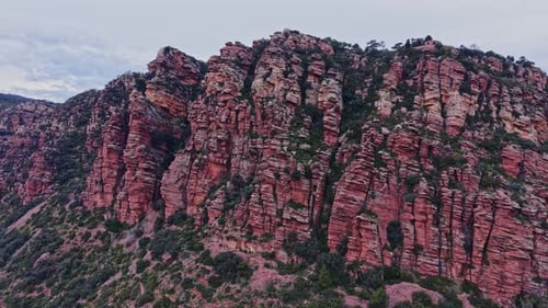 Exploring the red rock formations in Spain's natural landscape