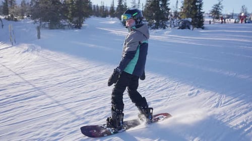 Young Boy's Snowboarding Adventure