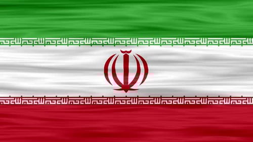 Waving Iranian Flag Seamless Loop Animation