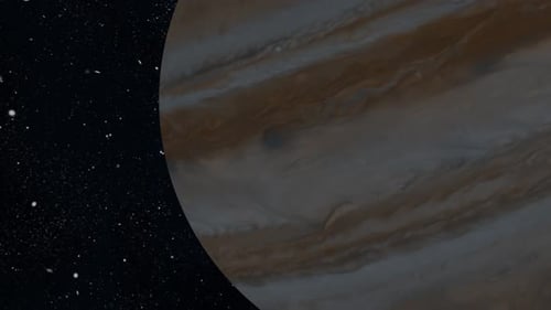 Realistic Jupiter Planet Rotating in Starry Space Animation
