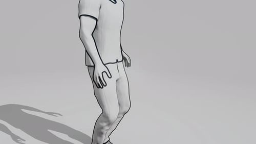 Animated 3D Human Figure Highlighting Knee and Ankle Joint Pain