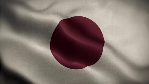 Japan National Flag Waving Animated Background