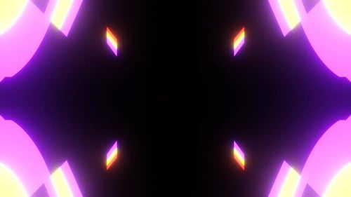 Kaleidoscopic Symmetrical Neon Lights Vj Loop Animation