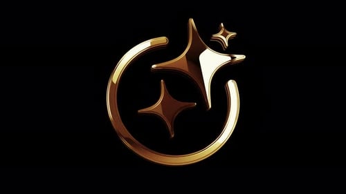 Glossy Golden Sparkle Icon 3D Animation