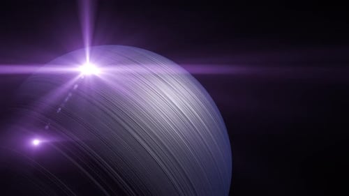 3D Unbekannter Planet rotiert mit seiner eigenen Sonne im Weltraum. 3D Unbekannter Planet rotiert im Weltraum.