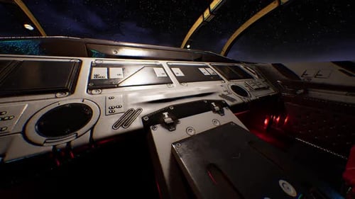 Sci-fi Spaceship Interior Cockpit View 3