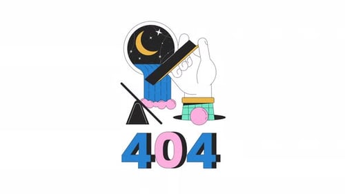 Surreal esoteric 404 error animation