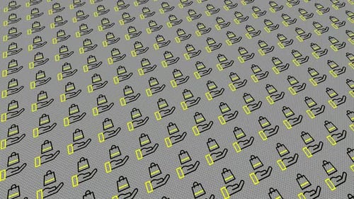 Dynamic Background with Animated Shopping Icons, Exclusive, Unique Design