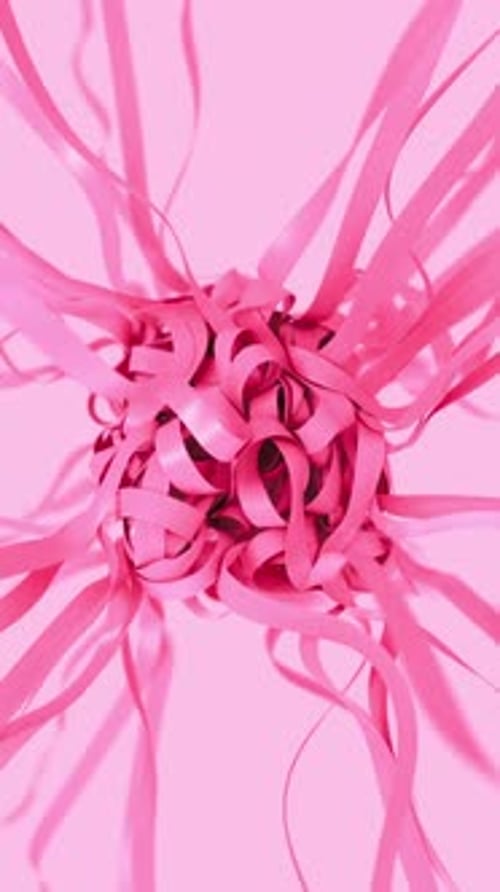 Abstract Pink Ribbons Fluid Motion Looping Background