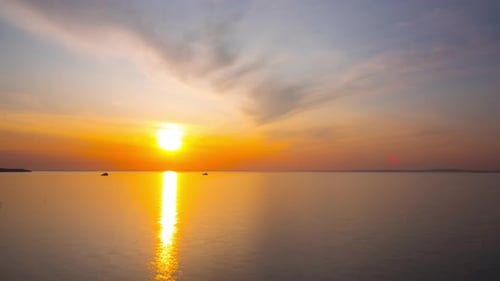 Beautiful sunset on the sea, time-lapse