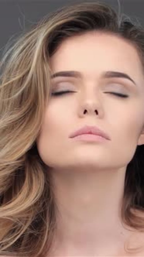 Close Up of Woman's Face with Makeup