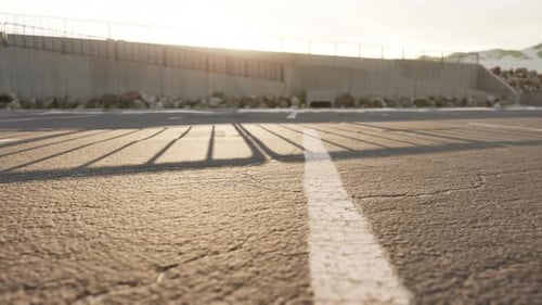 Empty Beach Car Park Spaces Covered in Asphalt