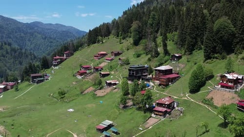 Aerial View Of The Chalets In Ayder Plateau