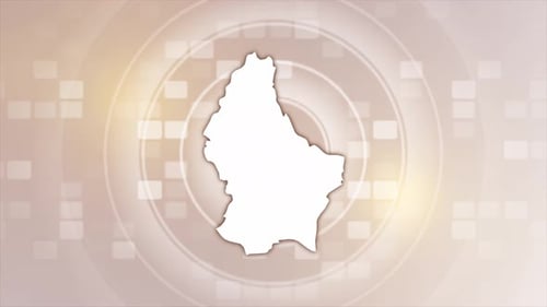Luxembourg Country Map Outline Reveal Animation