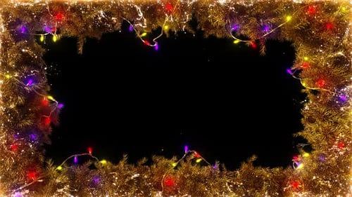 Christmas Garland Frame with Twinkling Holiday Lights